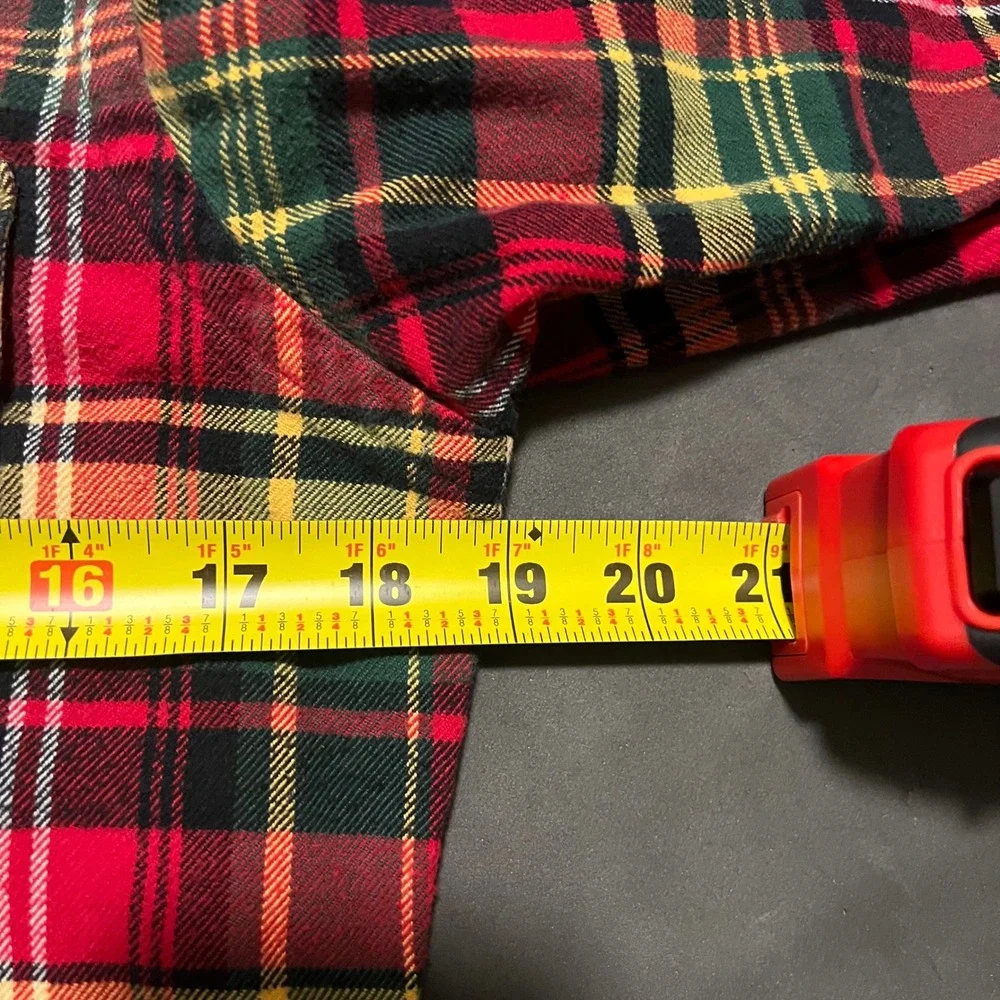 Ralph Lauren Mens Tartan Plaid Flannel Button Down Shirt Red Green Small - Picture 7 of 8